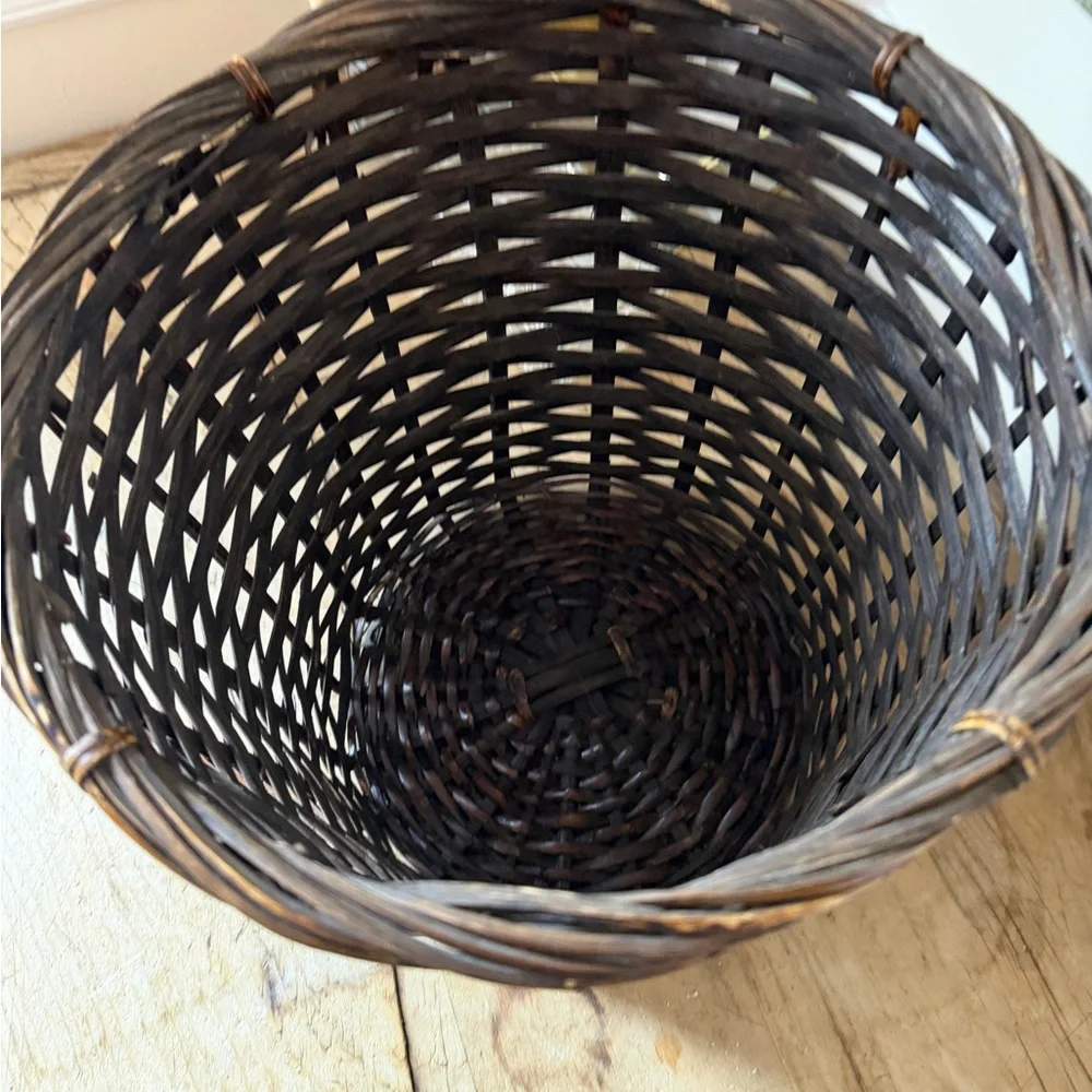 Vintage Woven Brown Rattan Decorative Basket - Home Accents